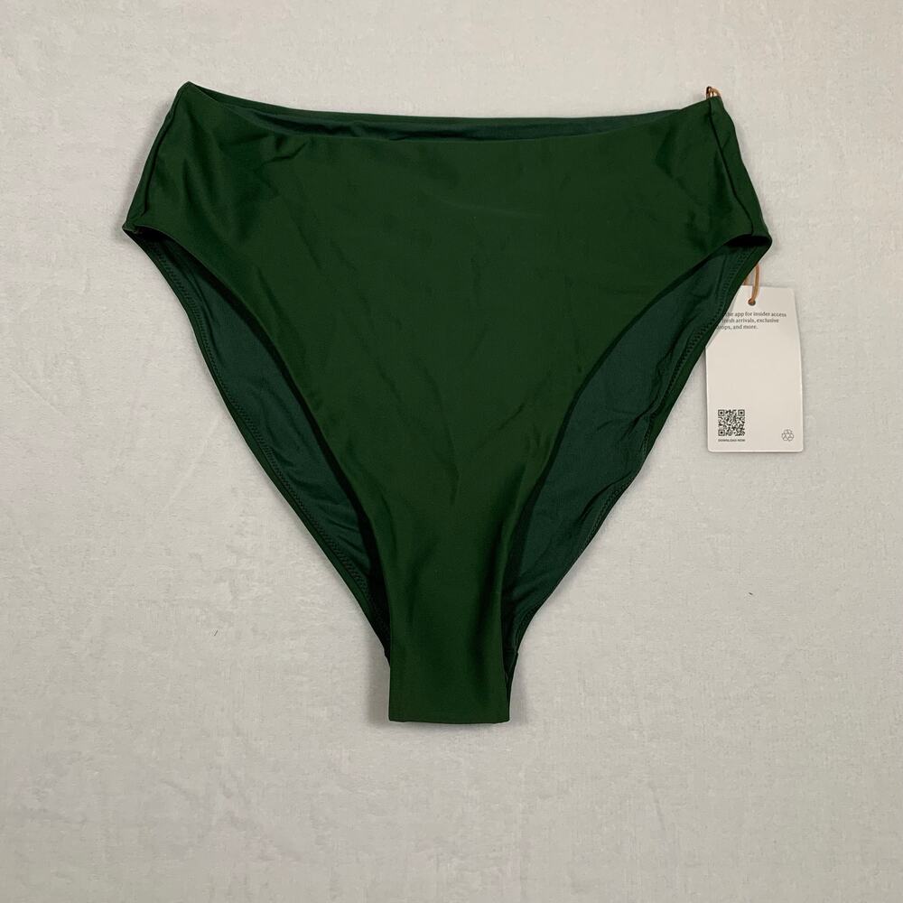 NWT Quince Green High Waisted Bikini Bottoms Size Medium